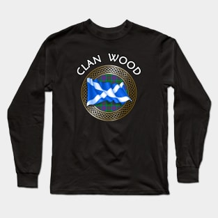 Clan Wood Crest & Tartan Knot Long Sleeve T-Shirt